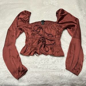 Burnt Orange Silky Shirt